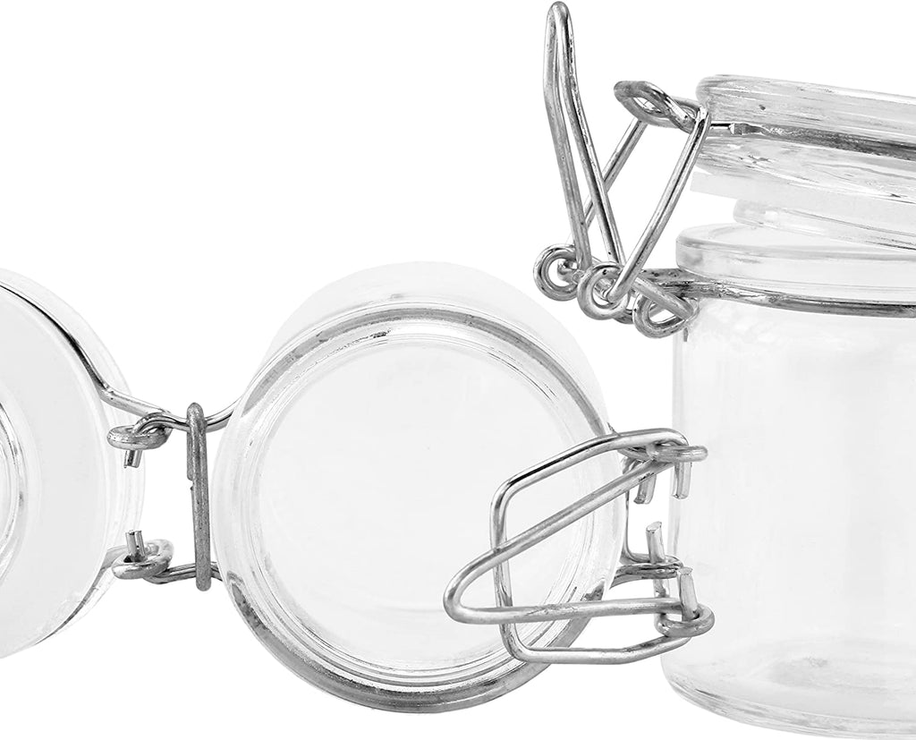 1.6oz Herbs Mini Storage Jars w/Clamp Top Rubber Gasket (12-Pack) - sh1174cb0