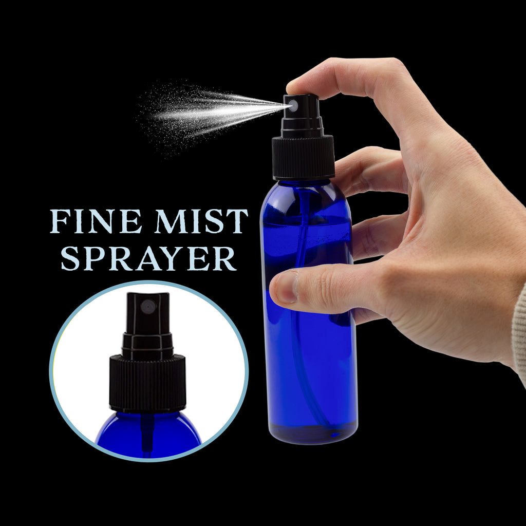 4oz Blue Empty Plastic Refillable PET Spray Bottles w/Fine Mist Atomizer Caps (6-Pack) - sh1420cb0mnw