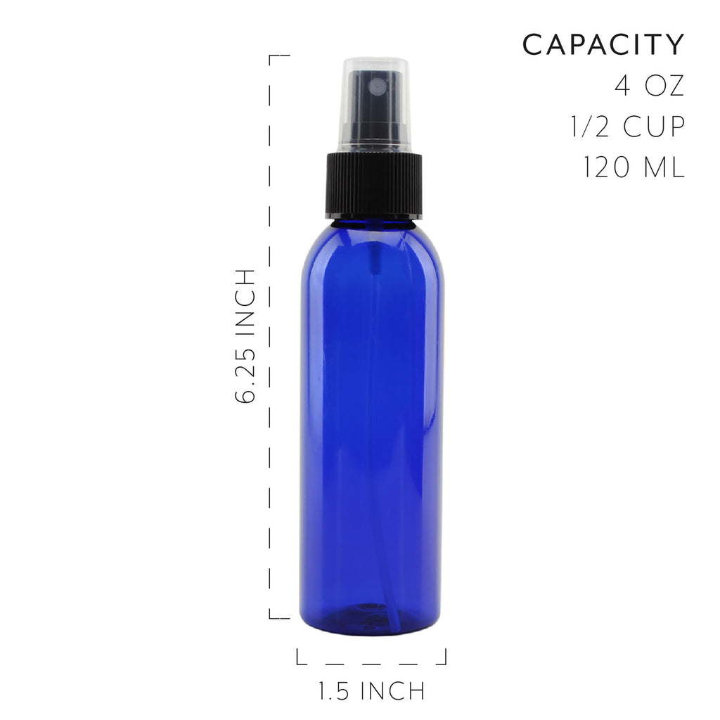 4oz Blue Plastic PET Spray Bottles w/Fine Mist Atomizers(Case of 468) - 78X_SH_1420_CASE