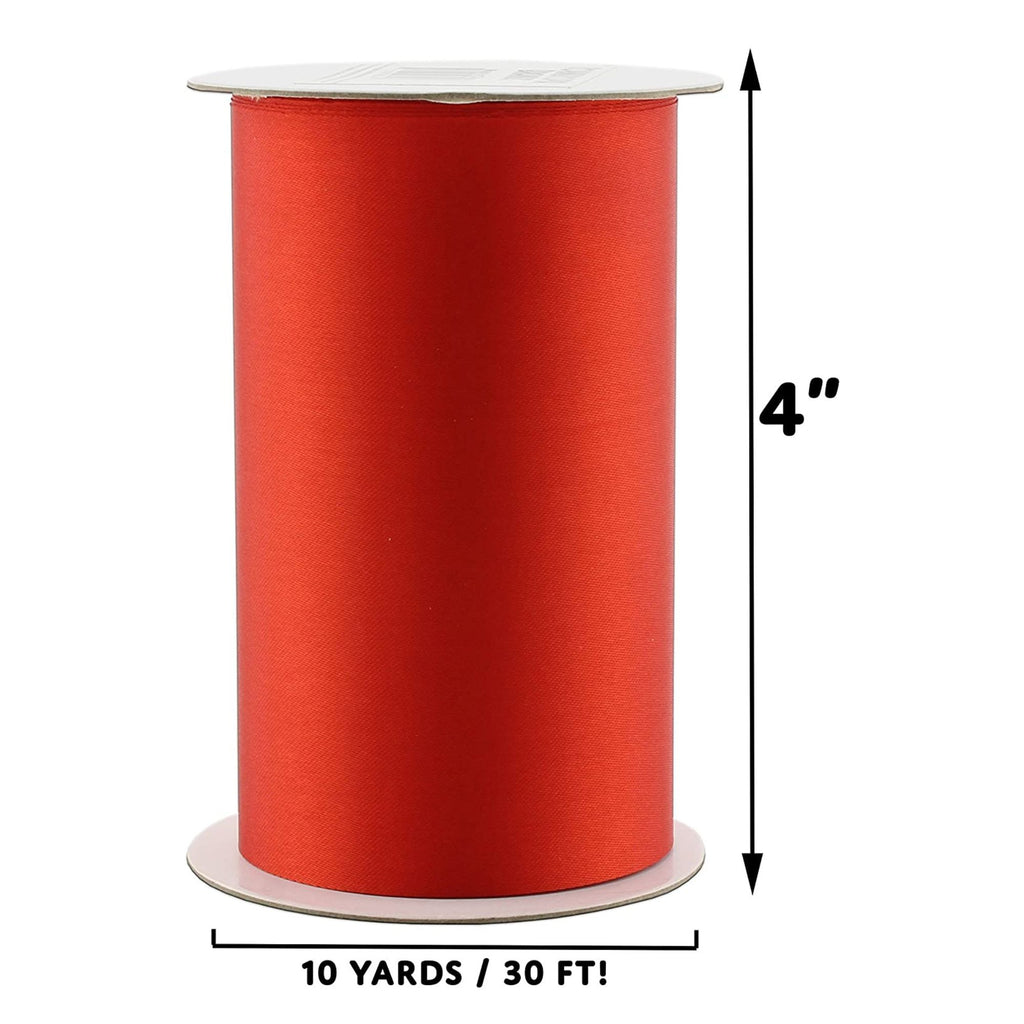 4-Inch Wide Red Satin Ribbon (10 Yards) - sh1009cb0Red