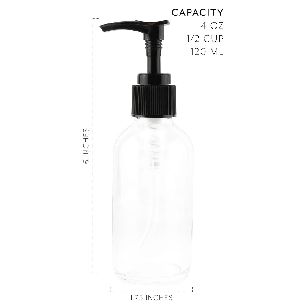 4oz Clear Glass Pump Bottles (Case of 120) - SH_1421_CASE
