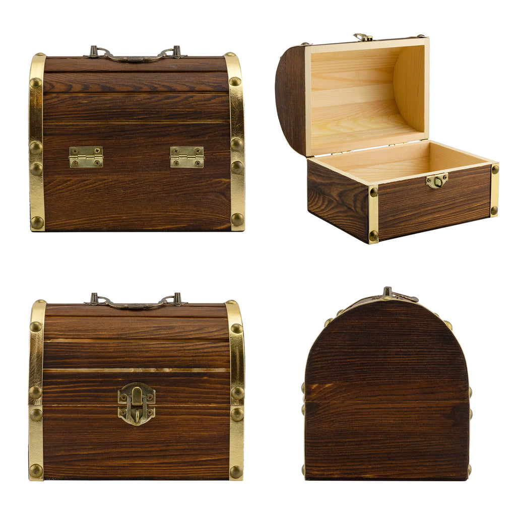 Wooden Pirate Treasure Chest w/ Jewels (Case of 18) - 18X_SH_1014_CASE