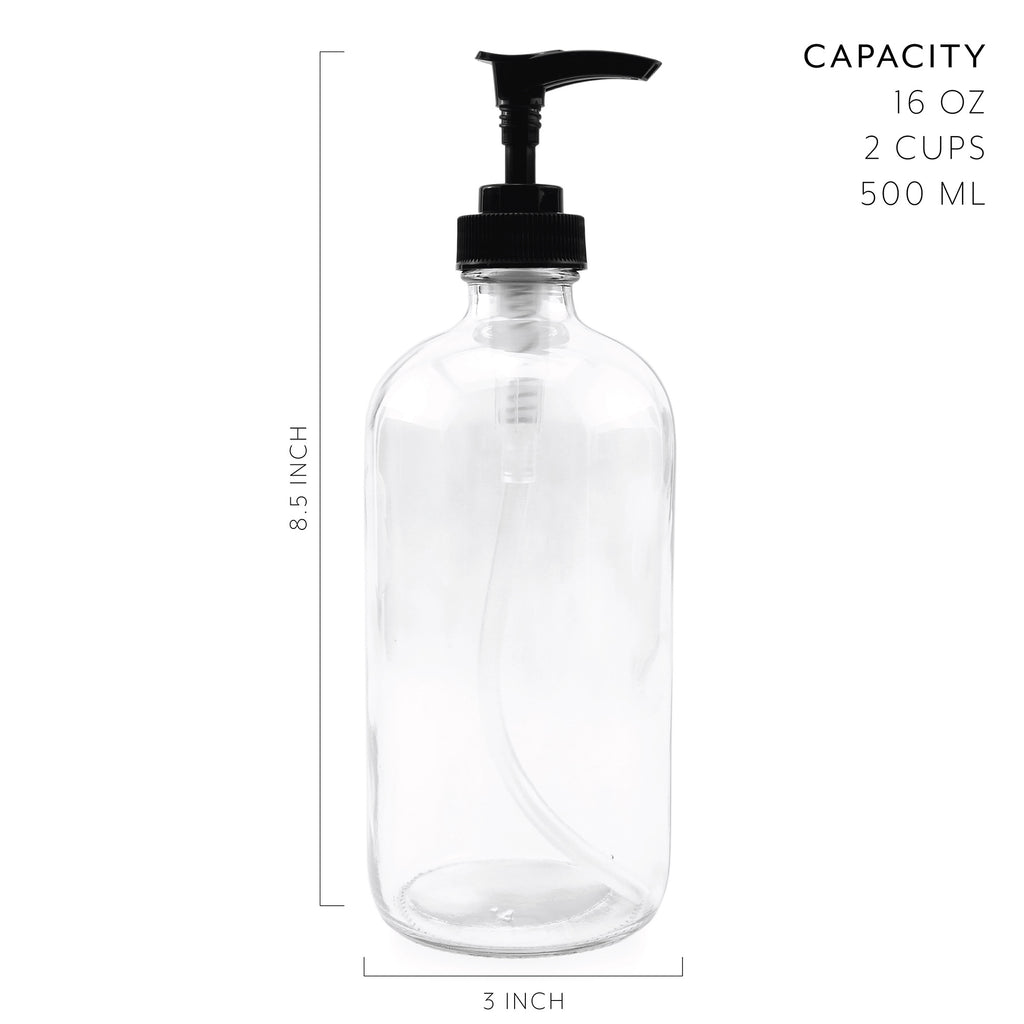 16oz Clear Glass Pump Bottles (Case of 48) - SH_1220_CASE