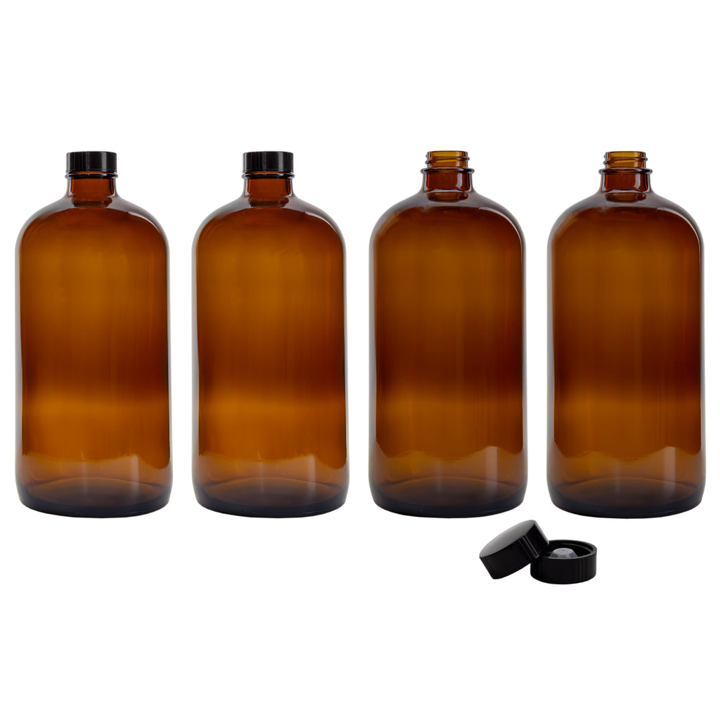 32oz Amber Kombucha Growler Bottles (4-Pack) - sh1218cb032oz