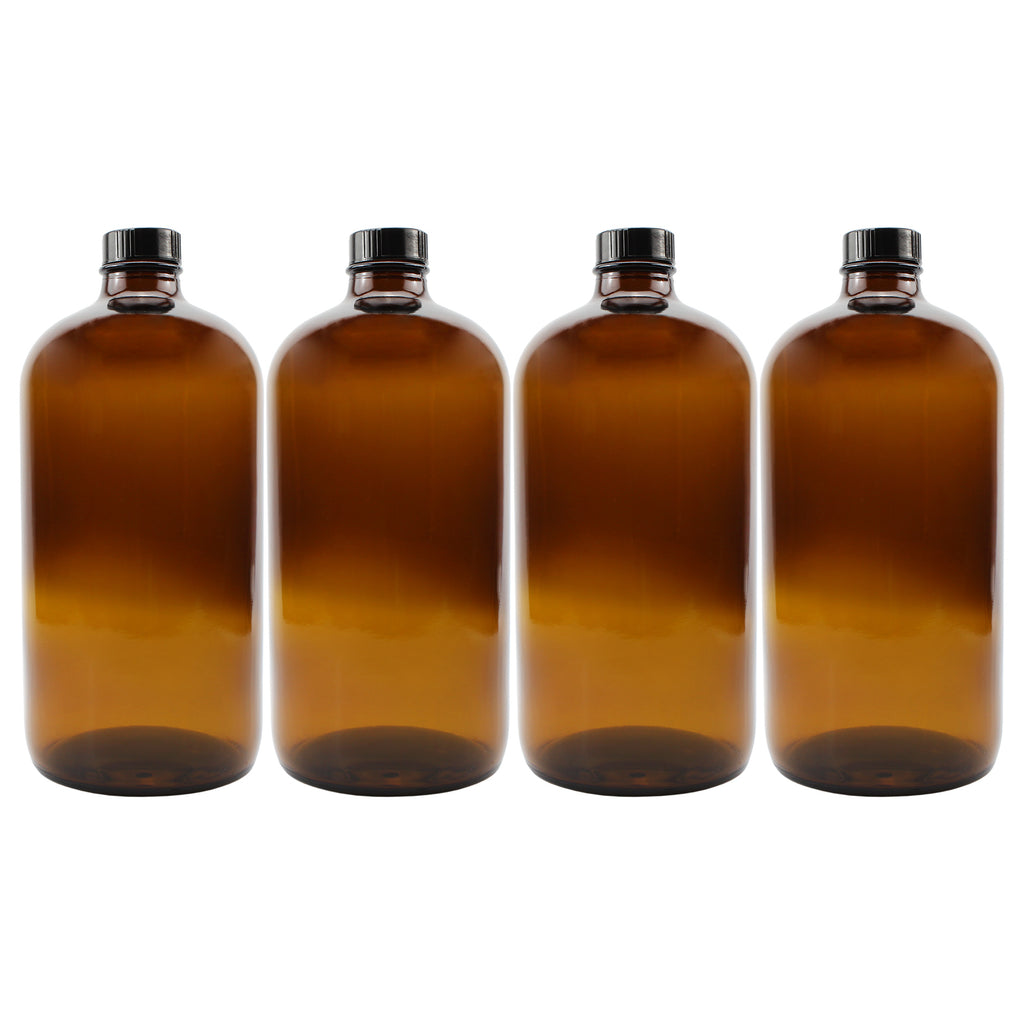 32oz Amber Kombucha Growler Bottles (4-Pack) - sh1218cb032oz
