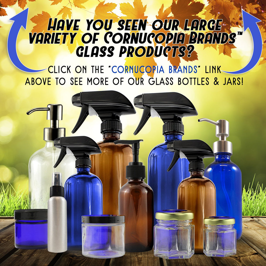 16oz Amber Glass Bottles w/Stainless Steel Pumps (2-Pack) - sh1183cb0Pump