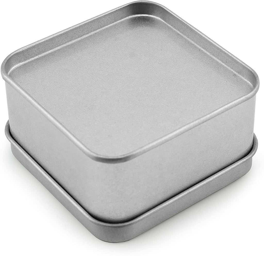 Square Silver Metal Tins w/View Window (Case of 240) - 20X_SH_1111_CASE