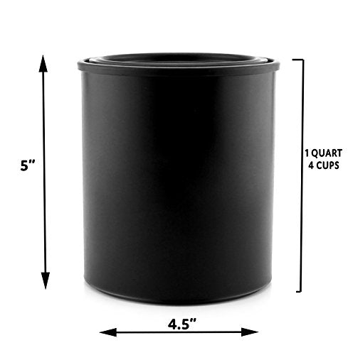 Black Paint Cans Gallon & Quart Plastic (1 Gallon Can, 1 Quart Can) - gq091517slk