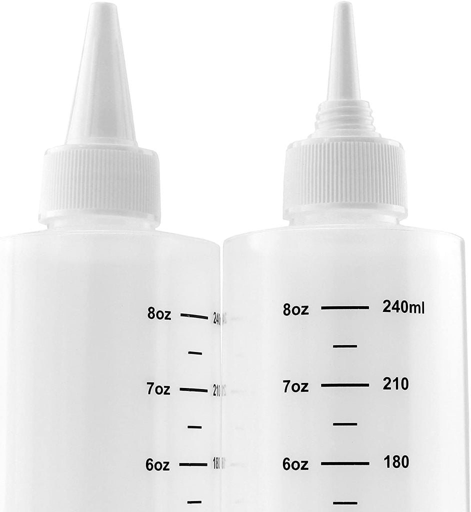 8oz Plastic Squeeze Bottles w/ Graduated Measurements (Case of 168) - 21X_SH_1332_CASE