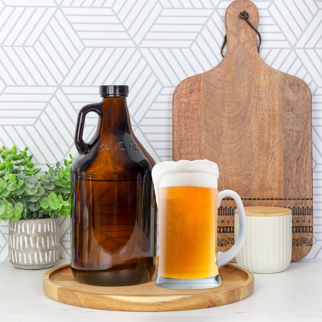 Amber Glass Growler Jugs 64oz/Half Gallon (2-Pack) - sh1140cb064oz