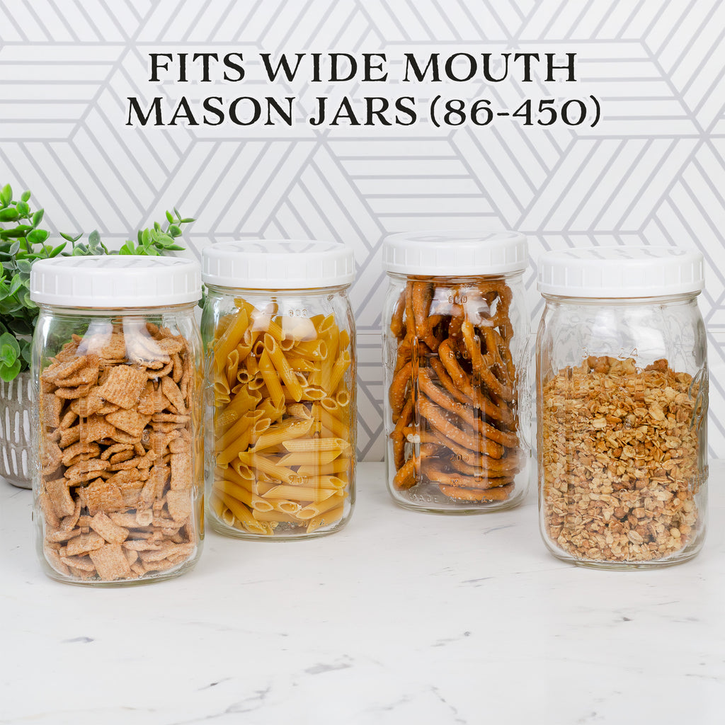 Wide Mouth Plastic Mason Jar Lids (24-Pack Bundle) - sh1184cb0rlh