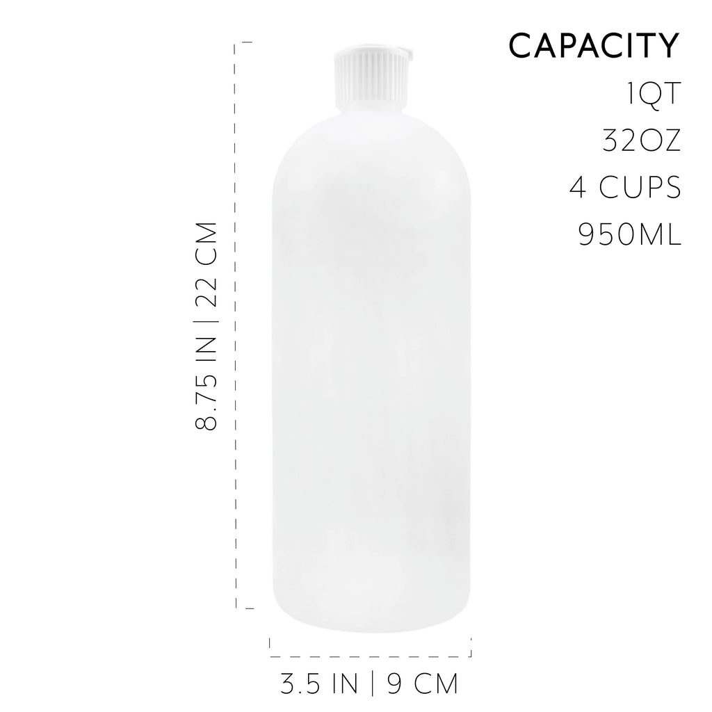 32oz Flip Top Plastic Squeeze Bottles (4-Pack) - sh1455cb032oz