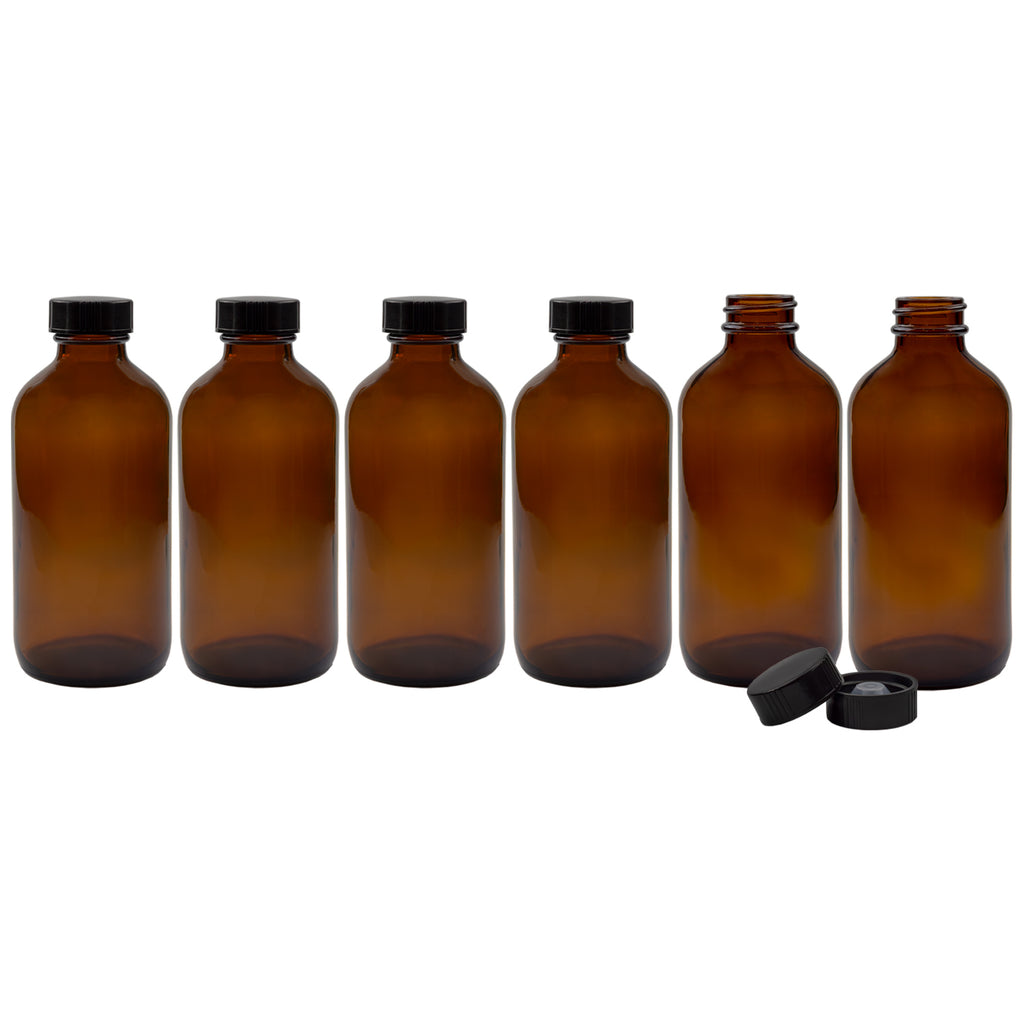 8oz Amber Glass Bottles (6-Pack) - sh1173cb08oz