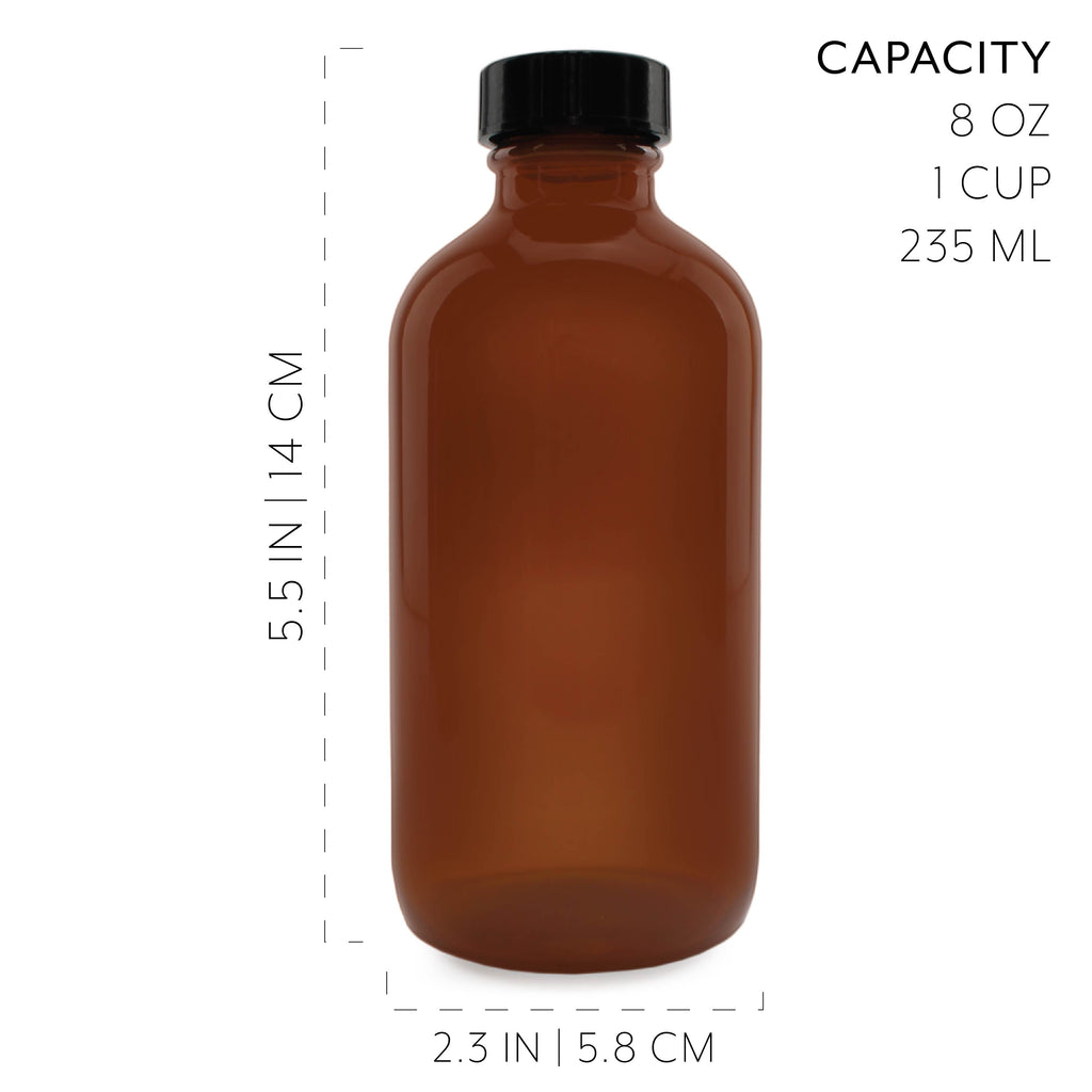 8oz Amber Glass Bottles (6-Pack) - sh1173cb08oz