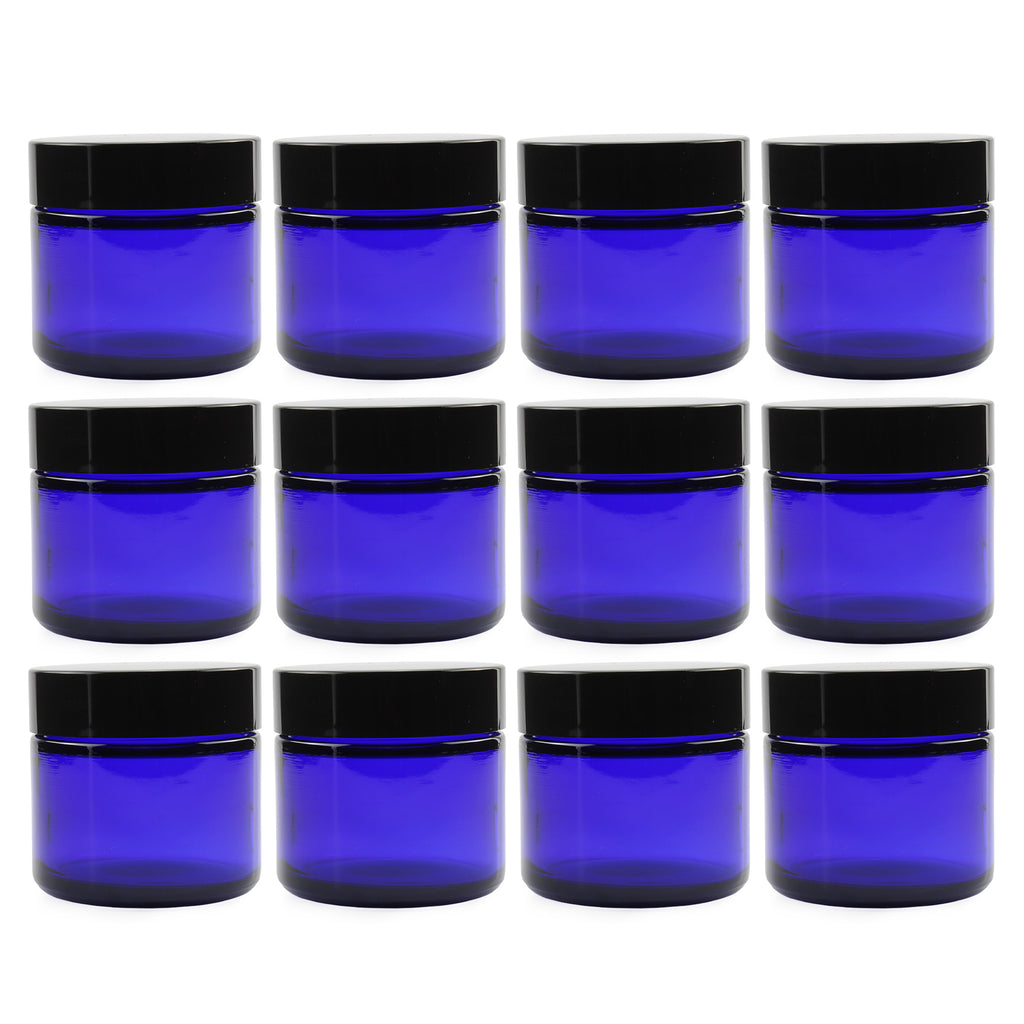 2oz Cobalt Blue Glass Cosmetic Jars (Case of 216) - SH_1196_CASE
