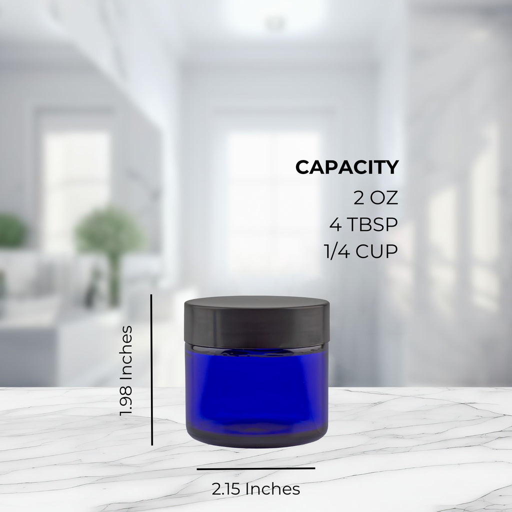 2oz Cobalt Blue Glass Cosmetic Jars (12-Pack) - sh1196cb0318mnw