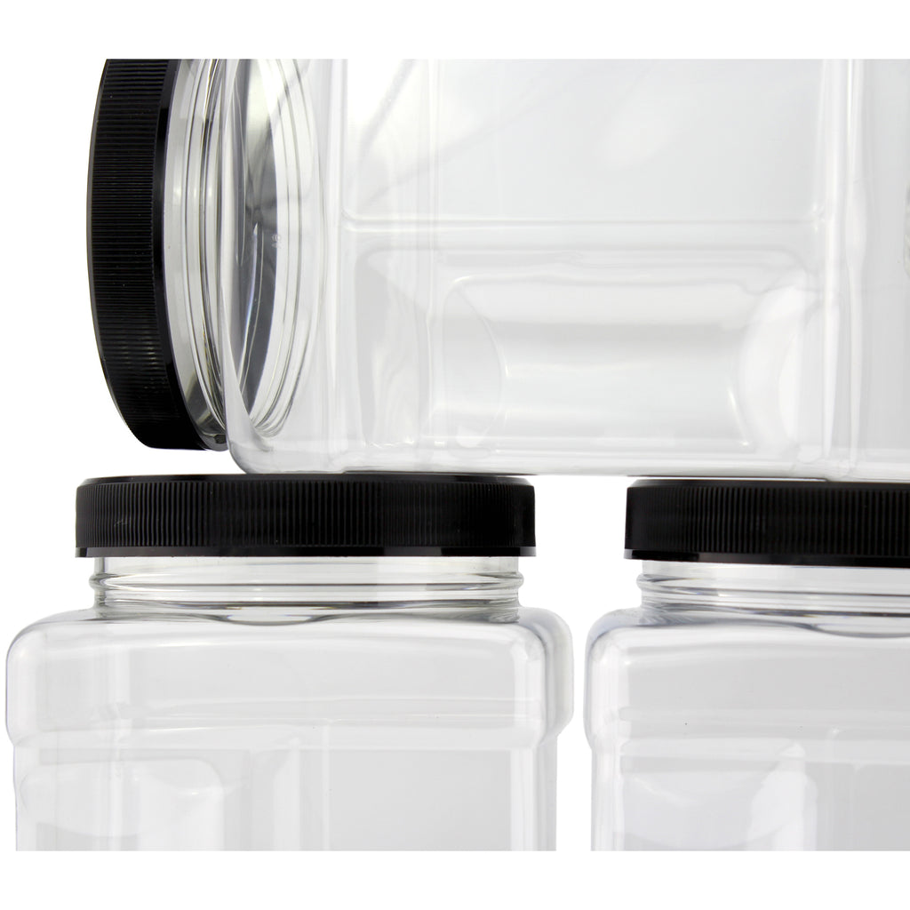 32oz Square Plastic Jars (Case of 108) - 27X_SH_1470_CASE