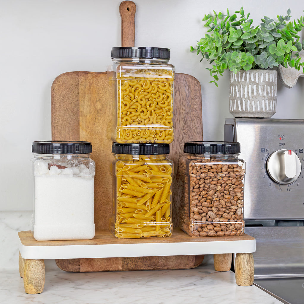 32oz Square Plastic Jars (4-Pack) - sh1470cb032oz