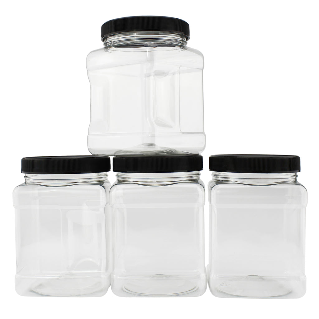 32oz Square Plastic Jars (Case of 108) - 27X_SH_1470_CASE