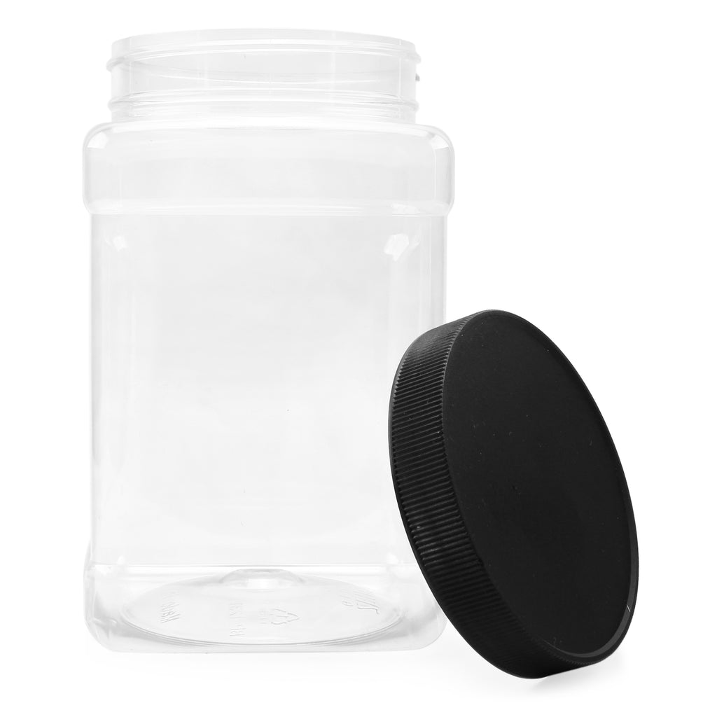 48oz Square Plastic Jars (3-Pack) - CBKit004