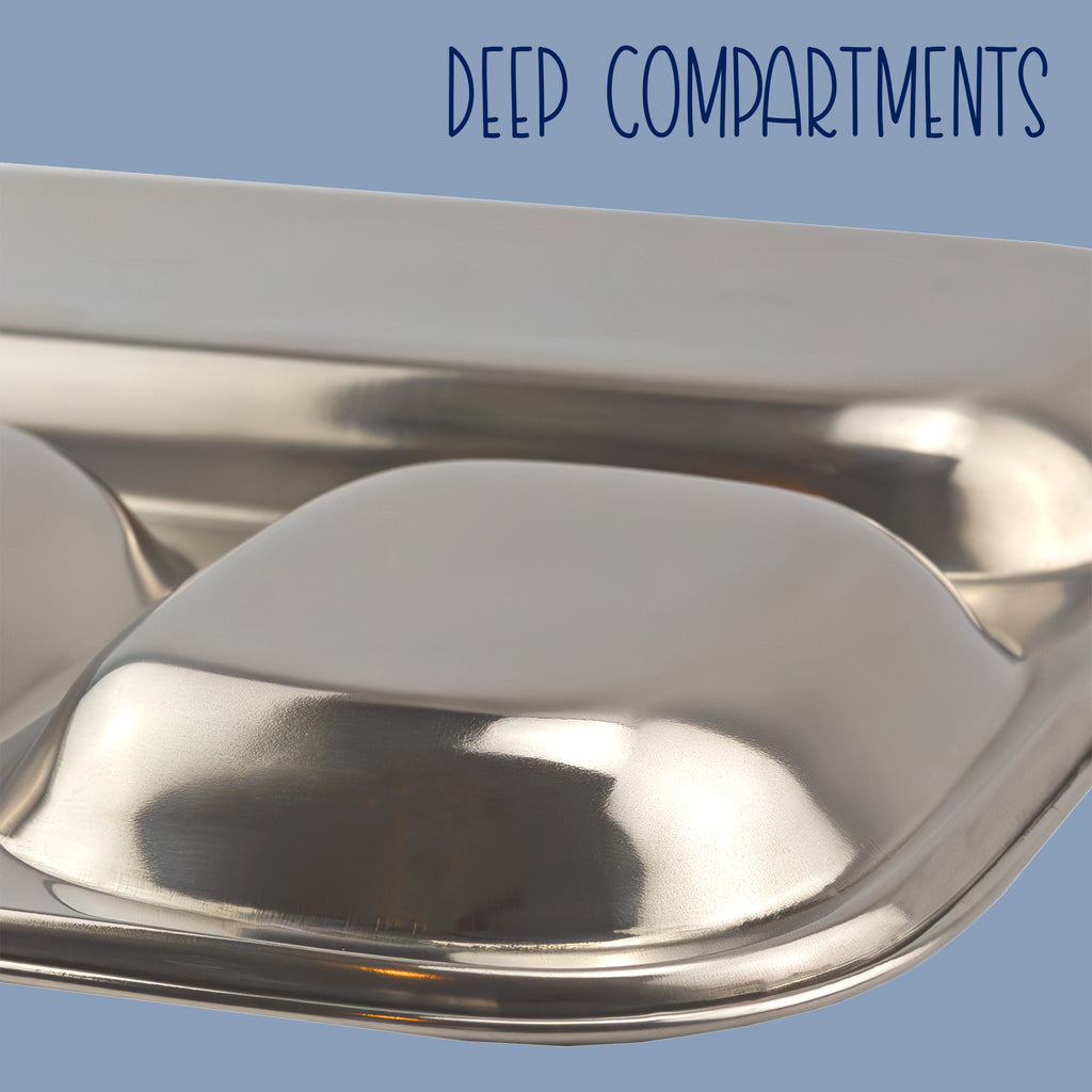 Stainless Steel Divided Plates/Compartment Trays (Case of 48) - 48X_SH_1252_CASE