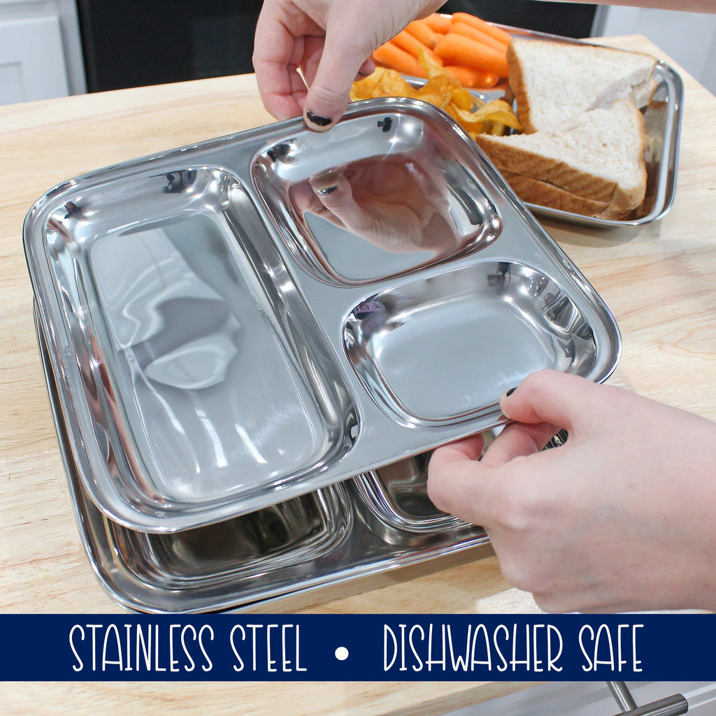 Stainless Steel Divided Plates/Compartment Trays (Case of 48) - 48X_SH_1252_CASE