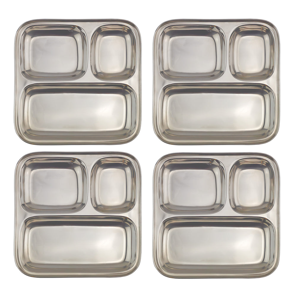 Stainless Steel Divided Plates/Compartment Trays (Case of 48) - 48X_SH_1252_CASE