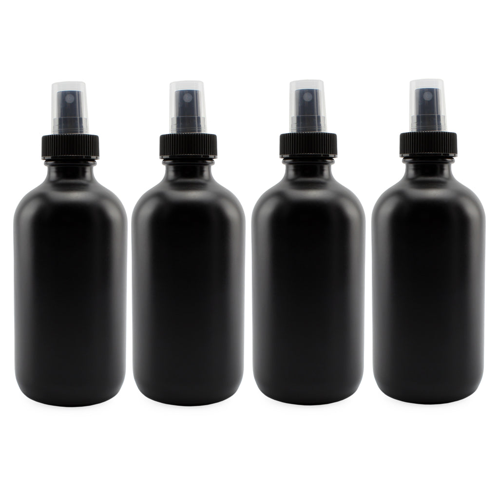 8oz Black Glass Spray Bottles Bottles (Case of 64) - 16X_SH_1423_CASE