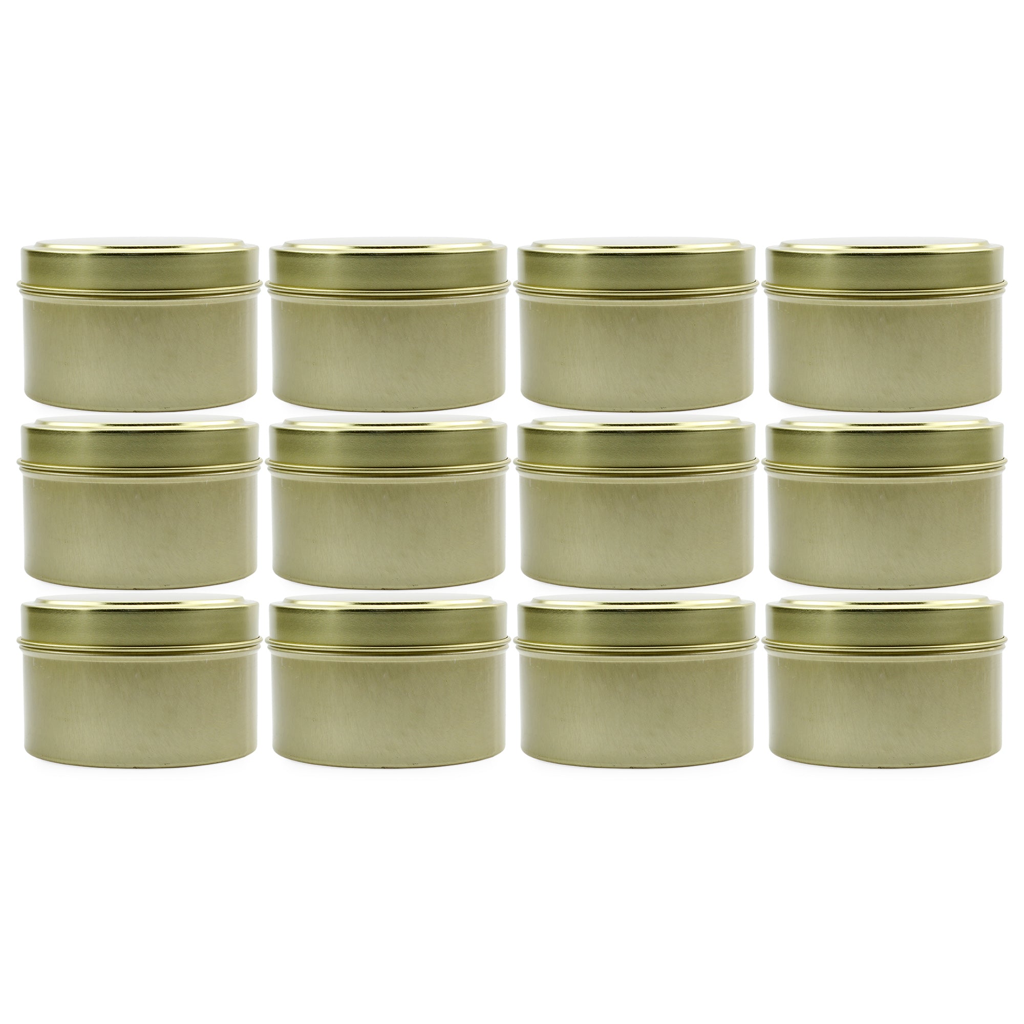 Cornucopia 4-Ounce Round Metal Tins w/View Window Lids (12-Pack