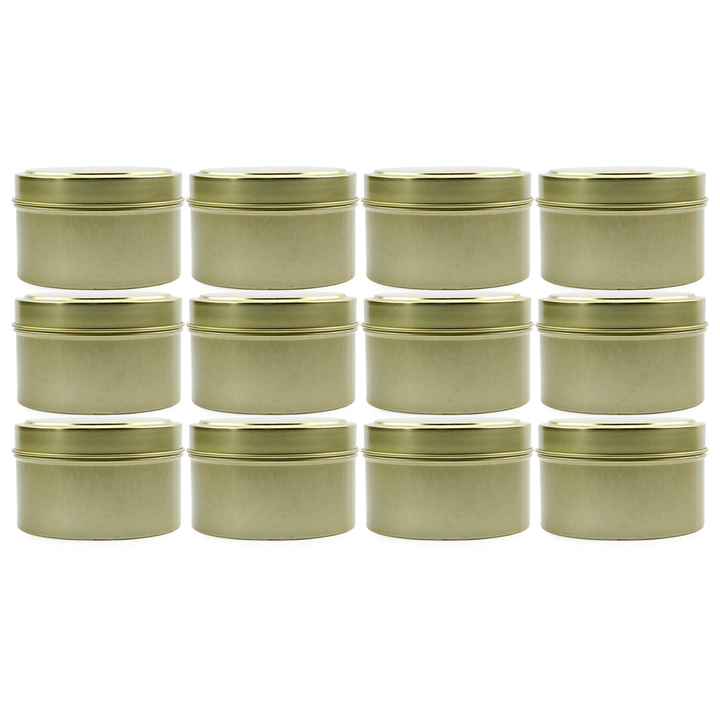 6oz Round Gold Tins/Candle Tins (12-Pack) - sh1241cb0GOLD