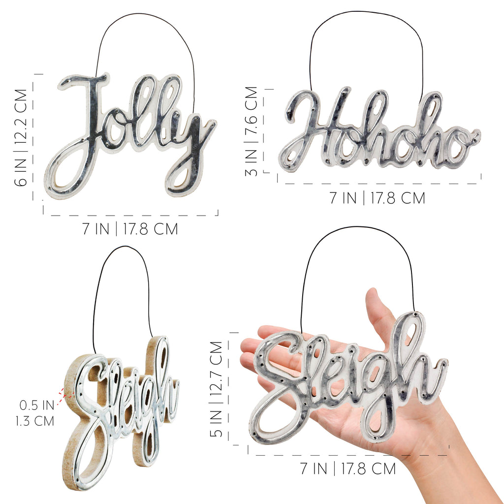 Large Farmhouse Christmas Word Art Ornaments (Case of 24 Sets) - 24X_SH_1287_CASE