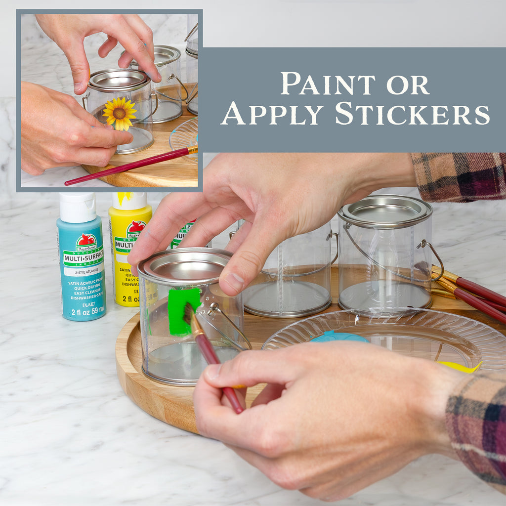 Mini Clear Plastic Paint Cans (6-Pack) - sh1319cb0