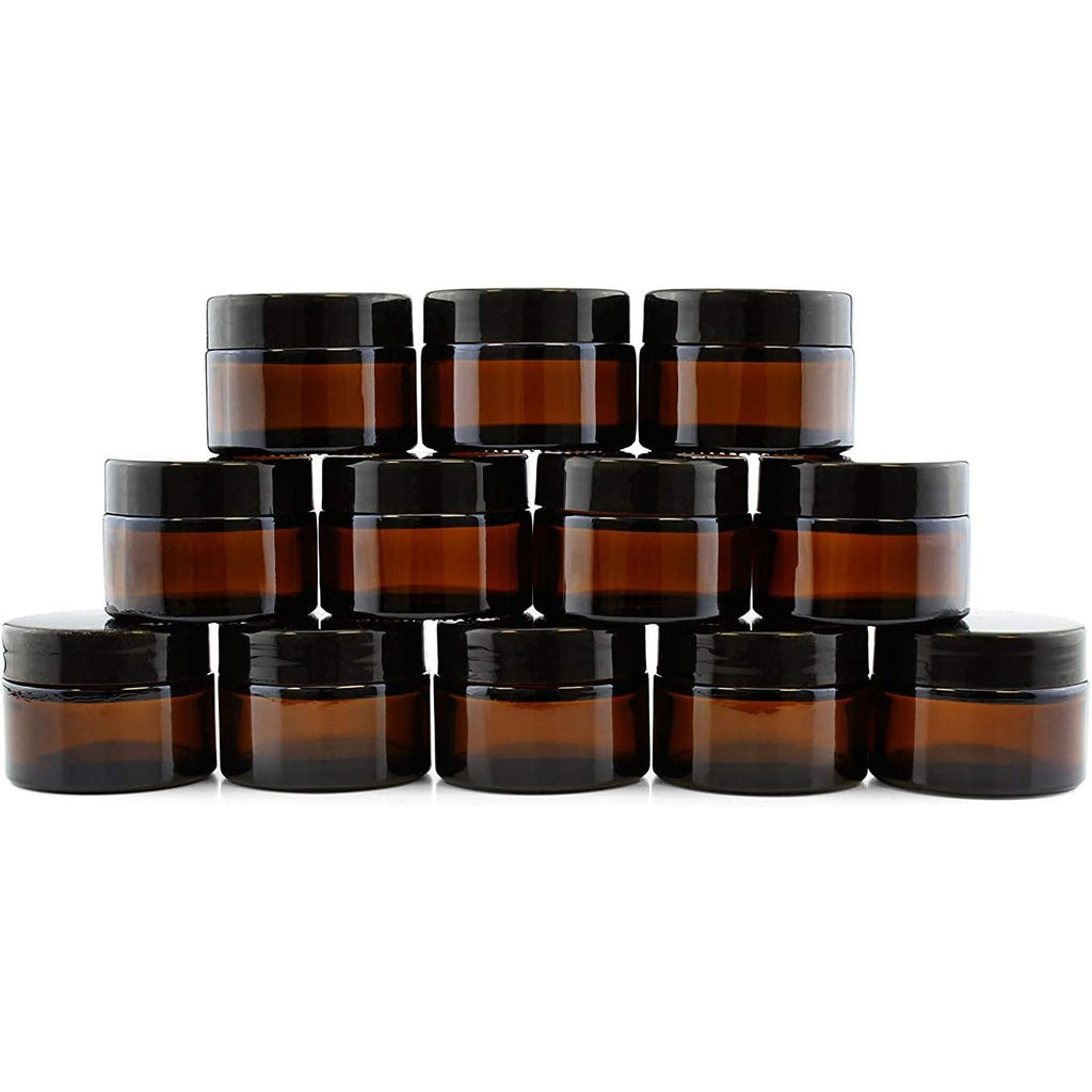 1-Ounce Amber Glass Jars (12-Pack) - sh1121cb0