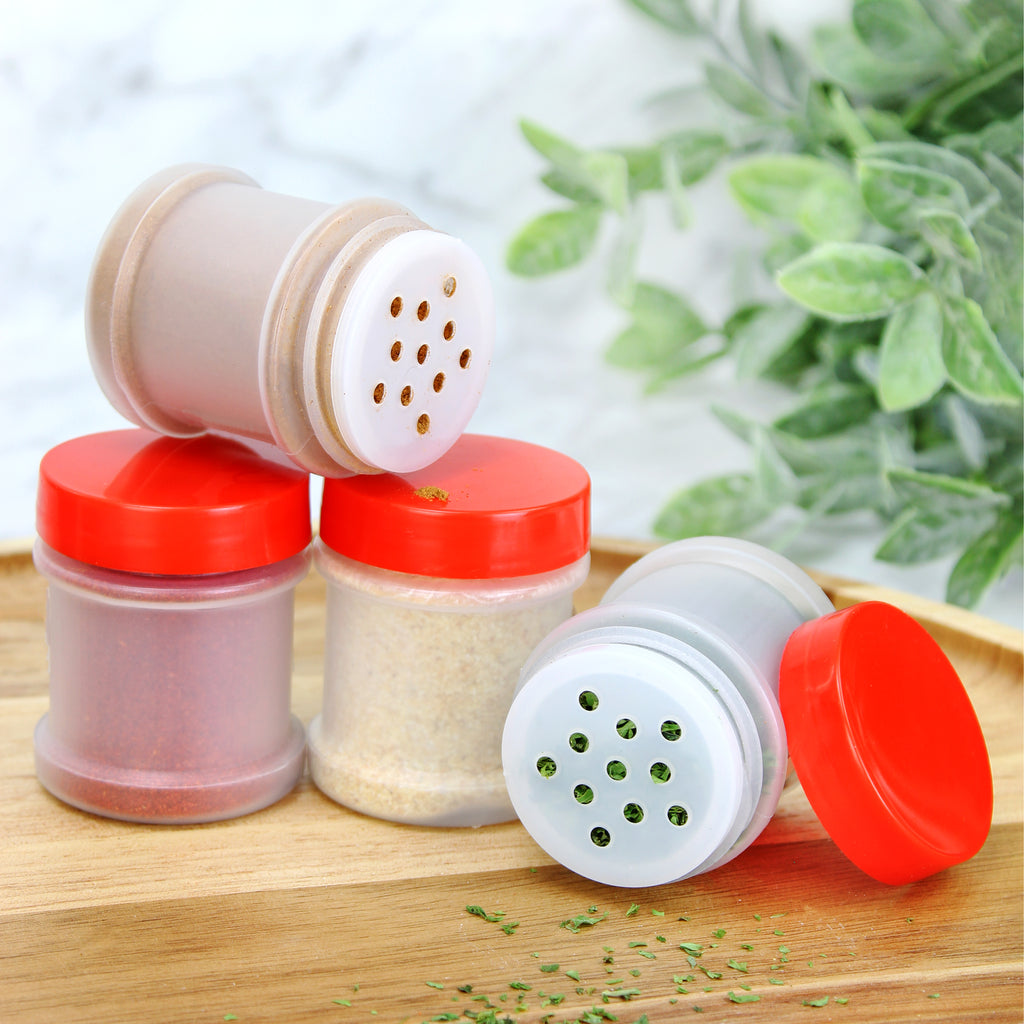 Mini Plastic Spice Jars w/Sifters (Case of 864, Red Lids) - 72X_SH_1475_CASE