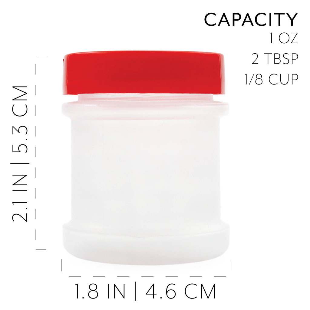 Mini Plastic Spice Jars w/Sifters (Case of 864, Red Lids) - 72X_SH_1475_CASE