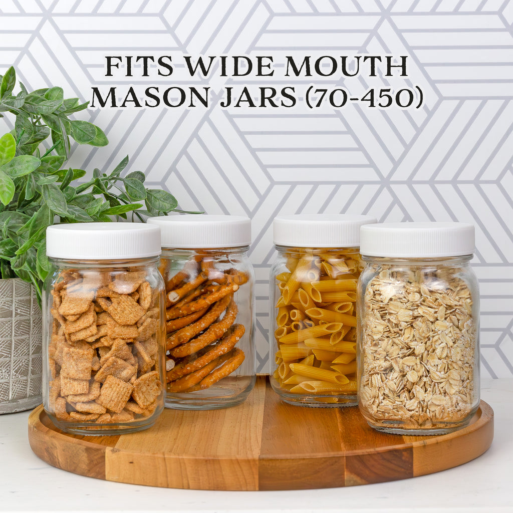 Regular Mouth Plastic Mason Jar Lids, Unlined (24-Pack) - sh1185cb0RegUnlined