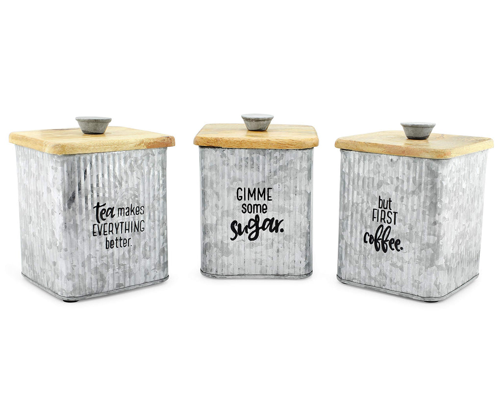 Farmhouse Galvanized Canisters (Case of 12 Sets) - 12X_SH_1383_CASE