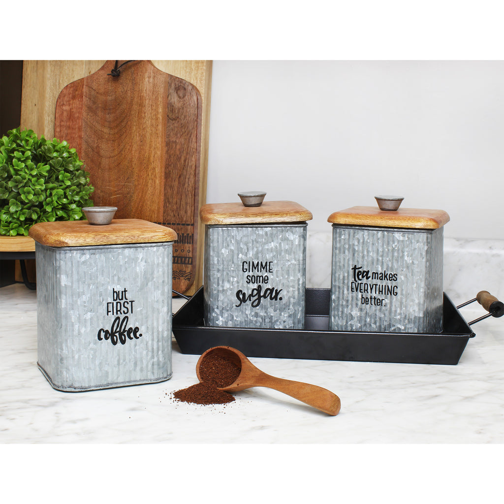Farmhouse Galvanized Canisters (Case of 12 Sets) - 12X_SH_1383_CASE