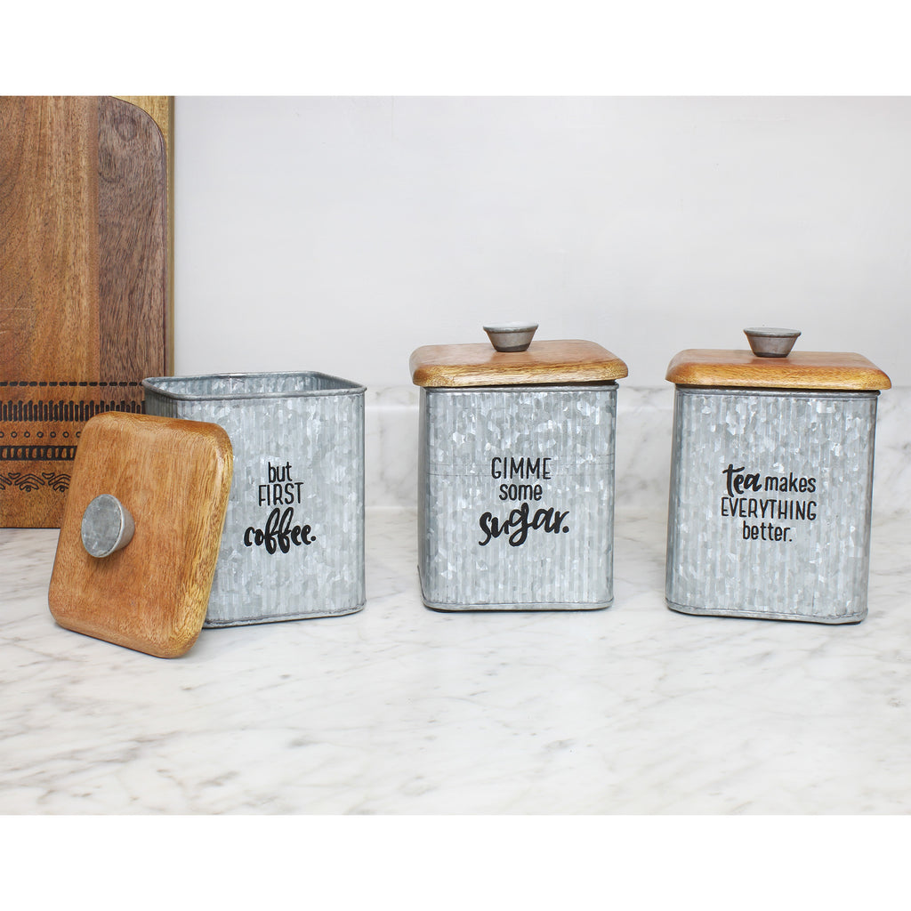 Farmhouse Metal Canisters (Set of 3) - Var3pc