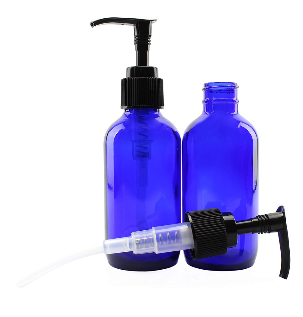 4oz Cobalt Blue Glass Pump Bottles (Case of 120) - 30X_SH_1422_CASE