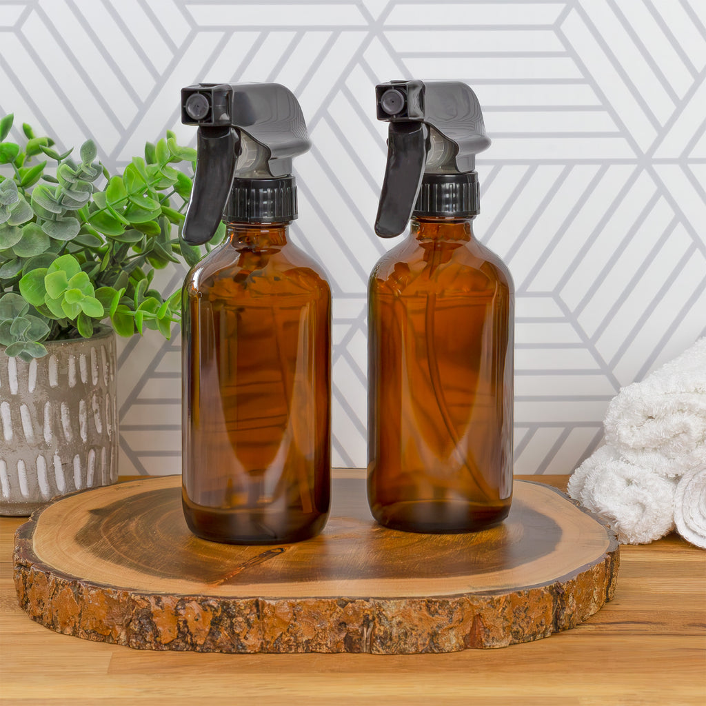 8oz Amber Glass Spray Bottles (2 Pack) - sh1002cb08oz