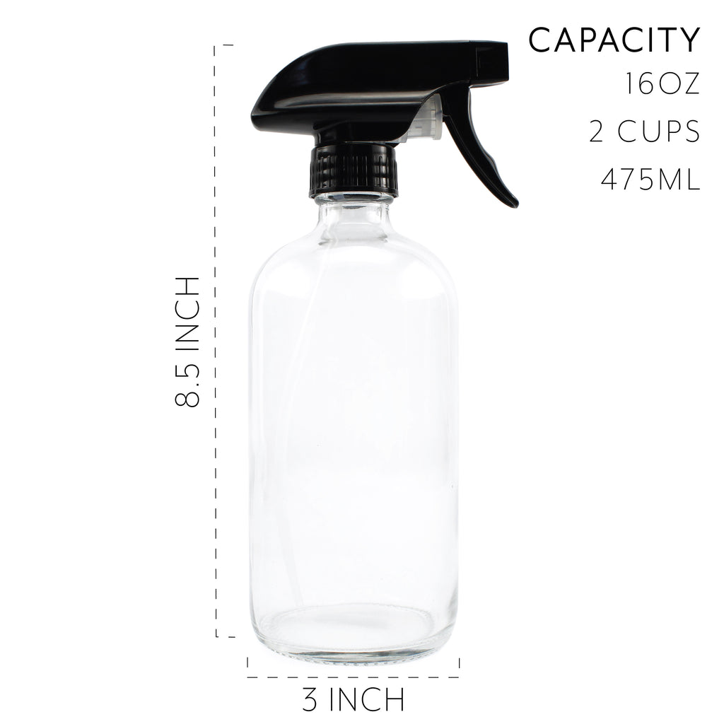 16oz Clear Glass Spray Bottles w/Chalk Labels (Case of 48) - 24X_SH_894_CASE