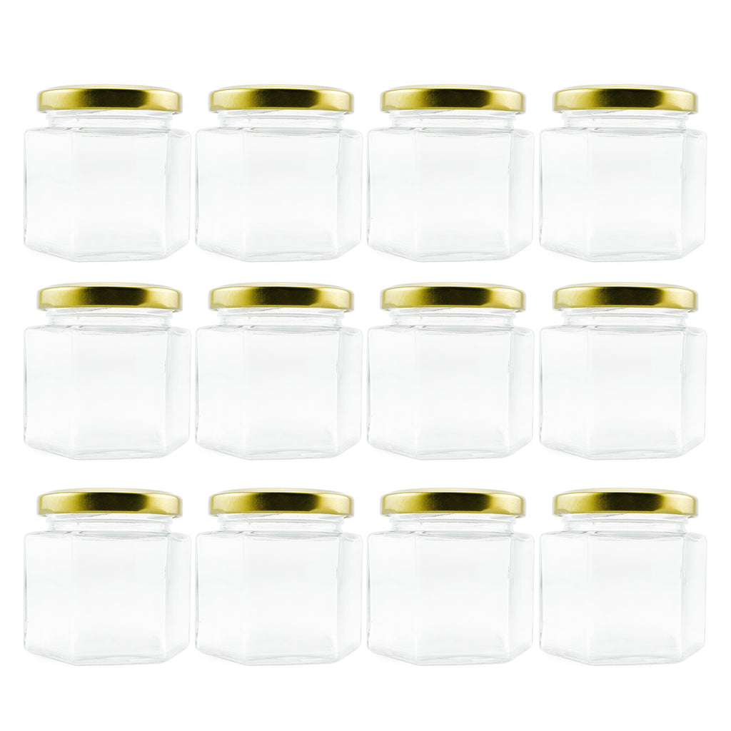 4oz Hexagon Glass Jars (12-Pack) - sh814cb0hex4oz