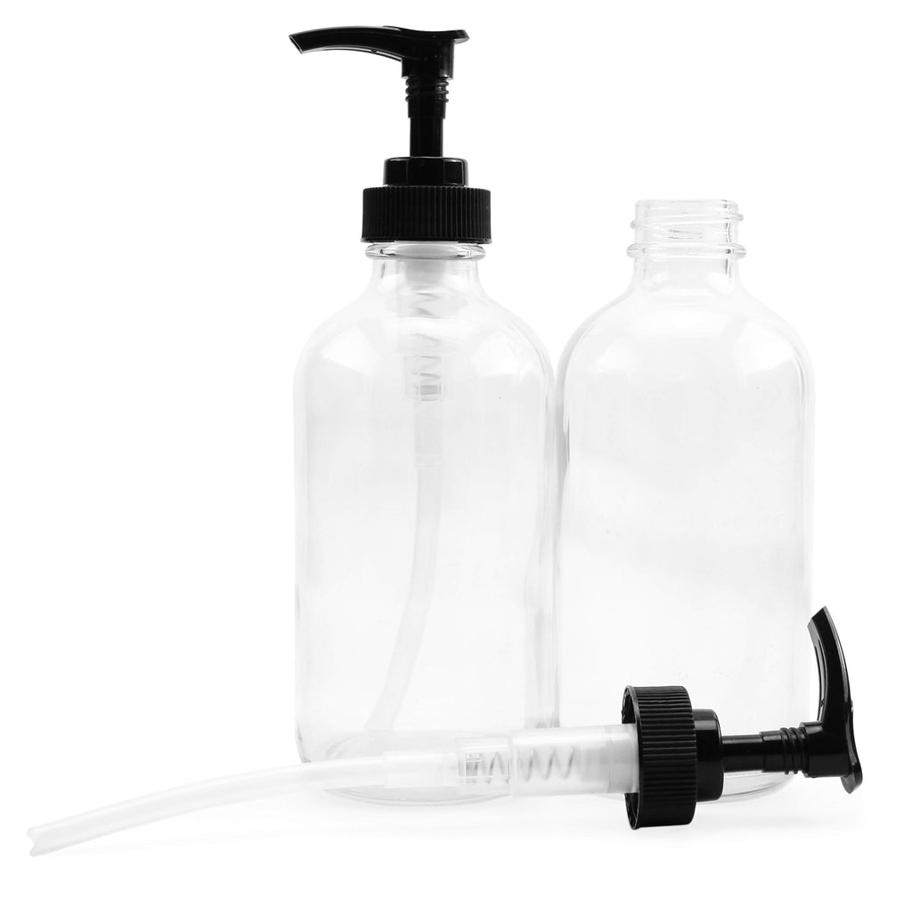 8oz Clear Glass Pump Bottles (Case of 64) - 16X_SH_1003_CASE