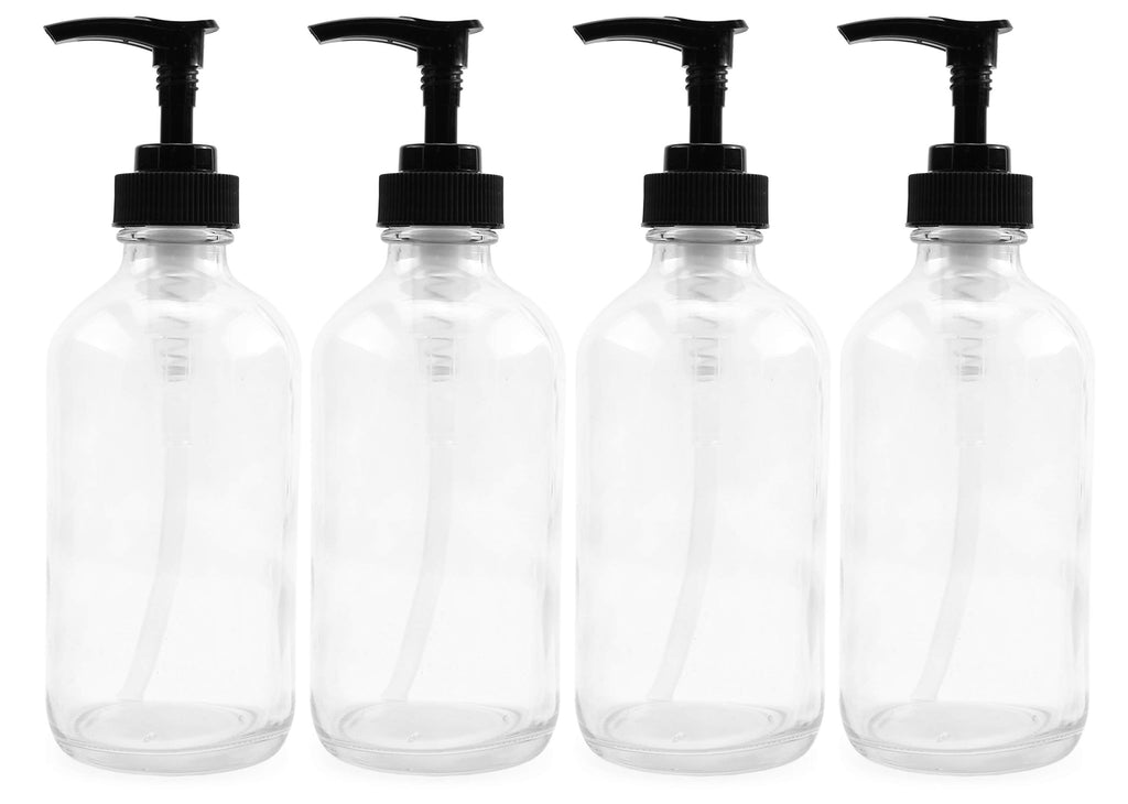 8oz Clear Glass Pump Bottles (Case of 64) - 16X_SH_1003_CASE