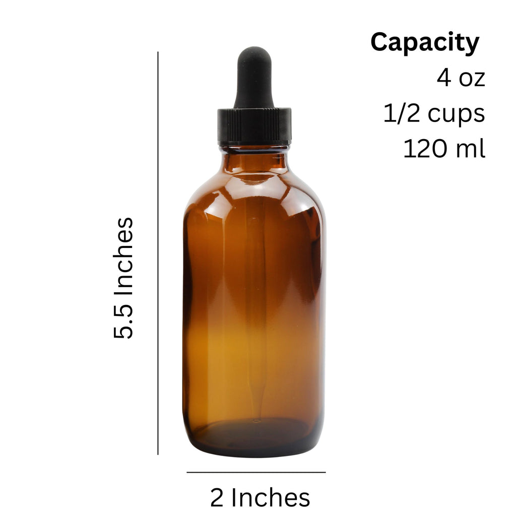 4oz Glass Amber Dropper Bottles (6pk) (prepacked and labeled) - sh1265cb0