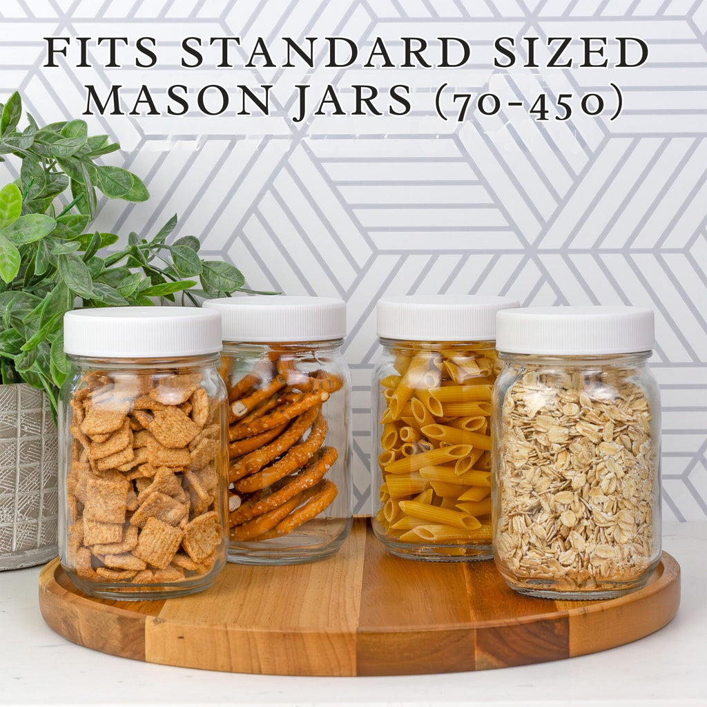 White Plastic Standard Mason Jar Lids (24-Pack, Lined) - sh1494cb0RegLined