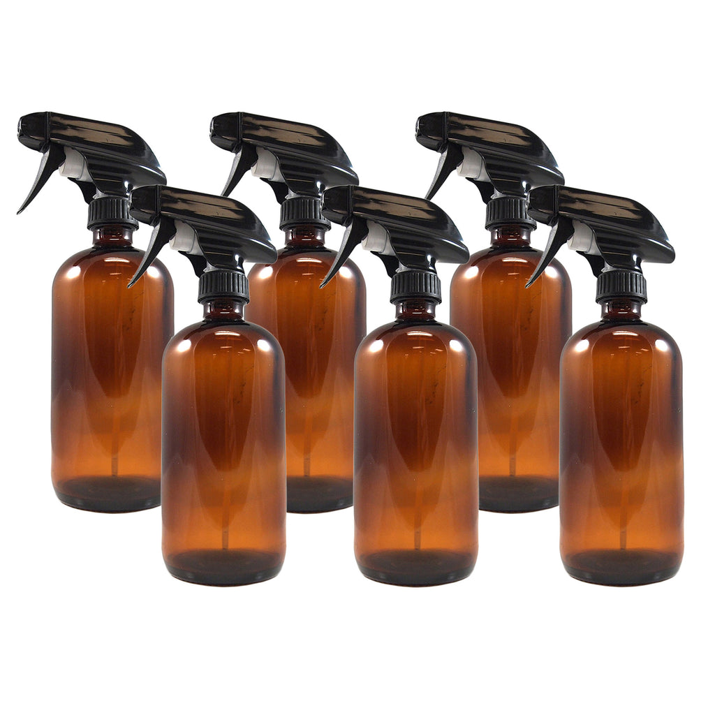 16oz Amber Glass Spray Bottles (Case of 48) - 8X_SH_1208_CASE