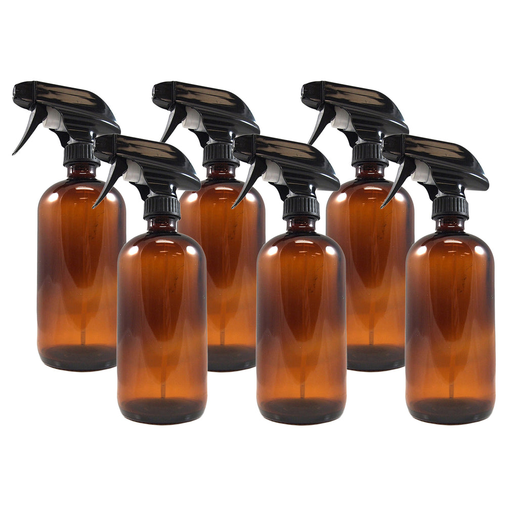 16oz Amber Glass Spray Bottles (6 Pack) - sh1208cb06pk