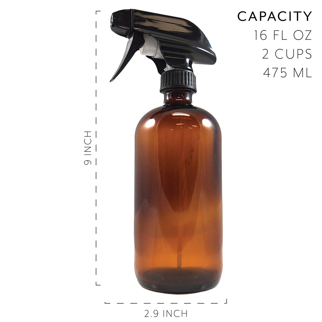 16oz Amber Glass Spray Bottles (6 Pack) - sh1208cb06pk